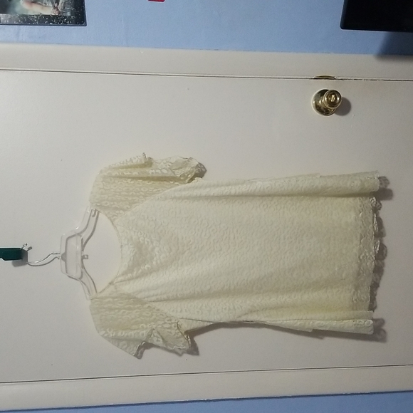 Dots L Girls Short Sleeve Leopard Print Lace Dress - Picture 2 of 10